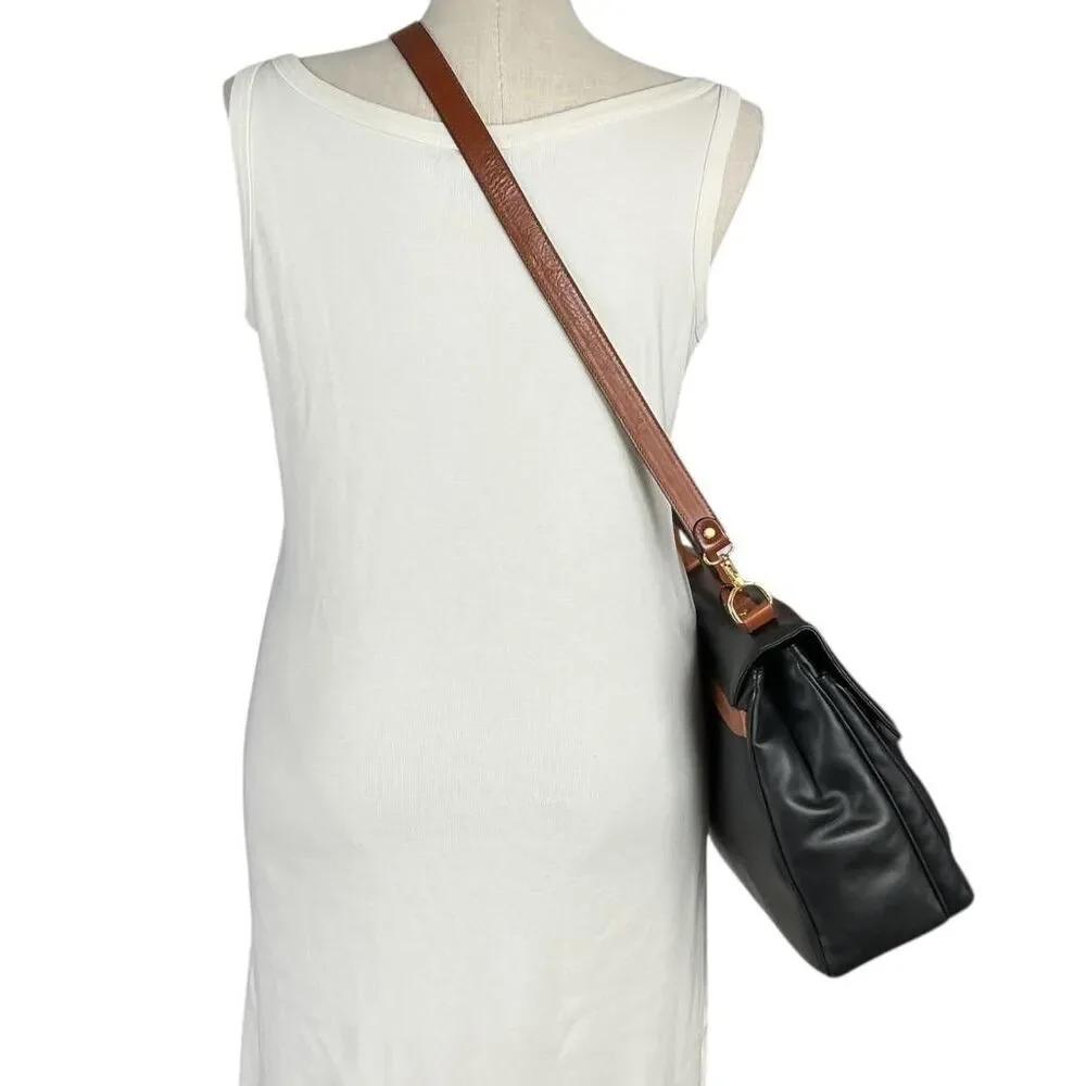 Braun Buffel Leather Business Bag Brown X Large Top Handle Crossbody Vintage